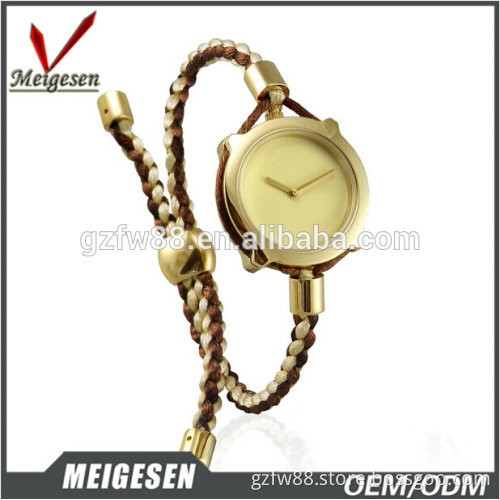 fashion multi-color Nylon with large face gold decorated women watches